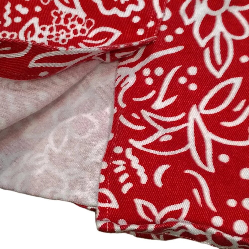 Vintage Women's 4p Petite Red Denim Skirt 90s BABY SITTERS Club Style Belt Loops - Picture 5 of 5